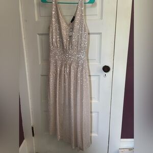 Express sequin dress. Cream champagne color. Size small. NWT.